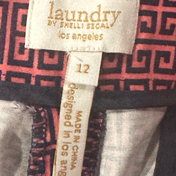 Chinese Laundry pink chinos with navy design size 12 - Picture 6 of 8